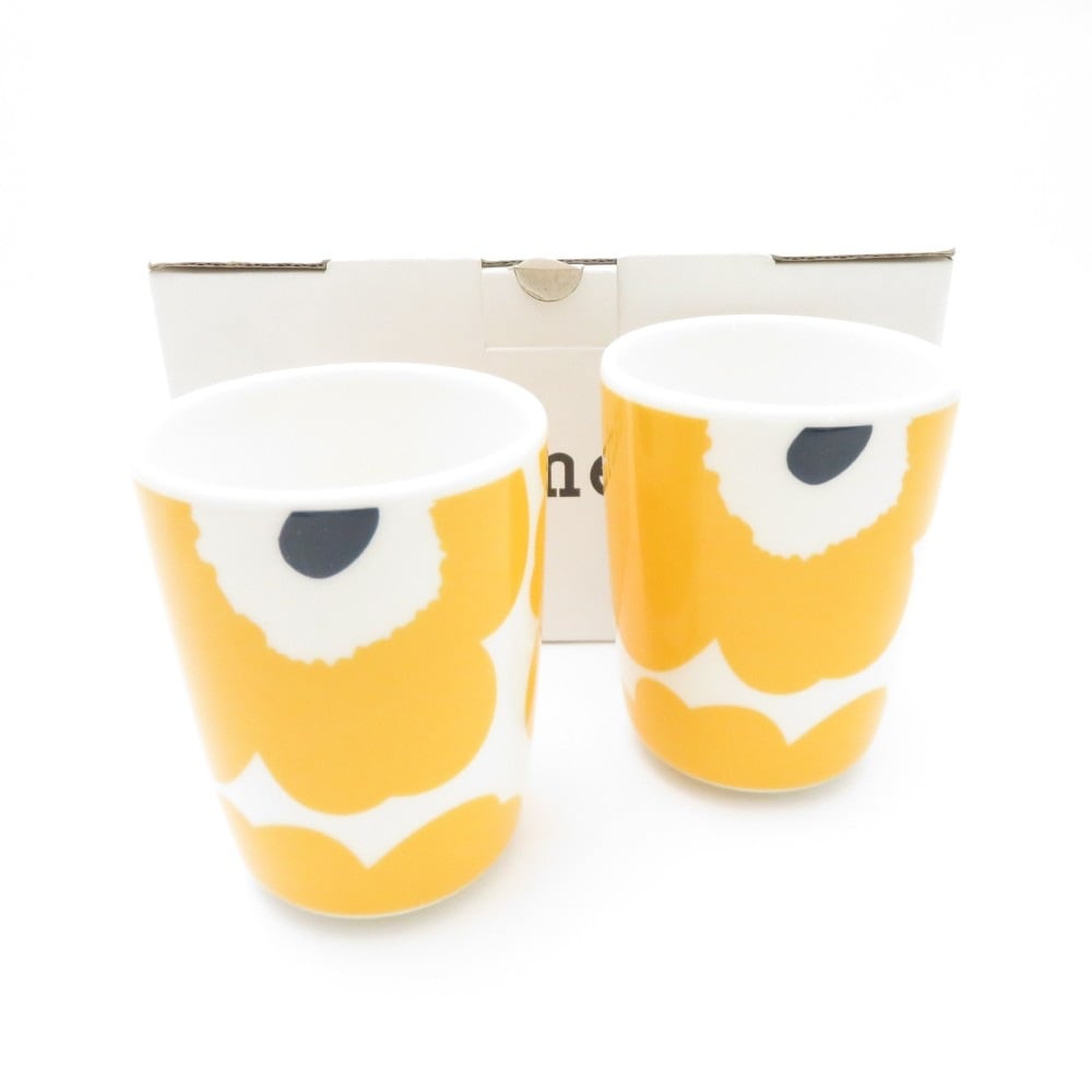 未使用 marimekko マリメッコ ウニッコ トールカップ 2客 ペア 花柄 コップ SO2379J1 【中古】