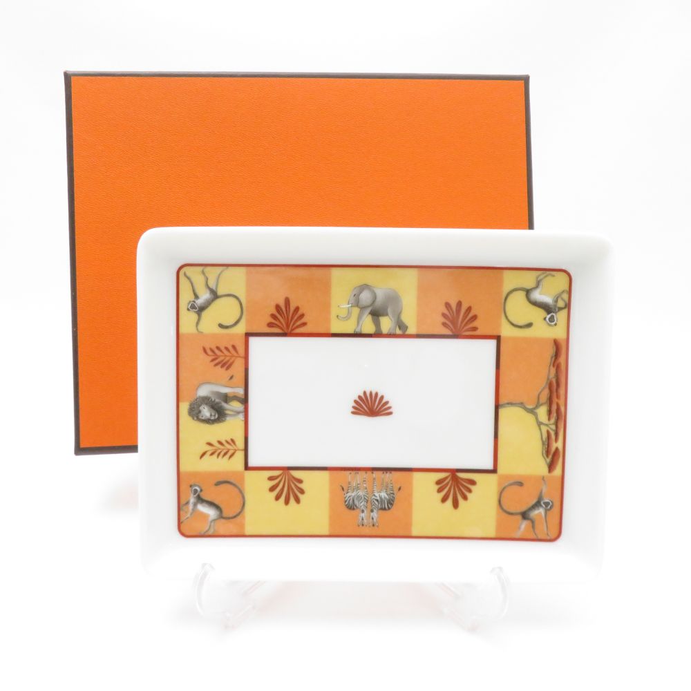 美品 HERMES エルメス AFRiCA アフリカ スクエアプレート 角皿 トレイ SY11282E2 【中古】