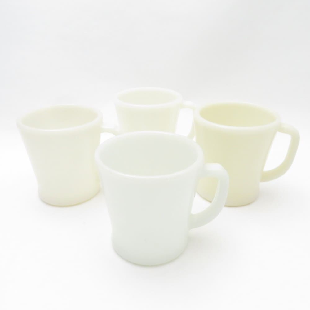 Fire-King ファイヤーキング 1950年代 Dハンドル マグカップ 4点 ミルクガラス 白系 USA ヴィンテージ ティー コーヒー SU10709S1 【中古】