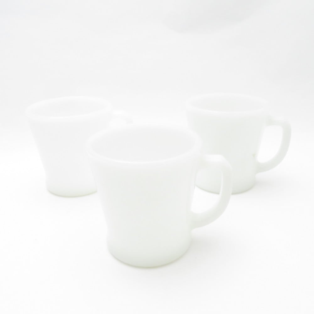 Fire-King ファイヤーキング 1960年~1970年代 Dハンドル マグカップ 3点 ミルクガラス セット USA ヴィンテージ ティー コーヒー SU10711S1 【中古】