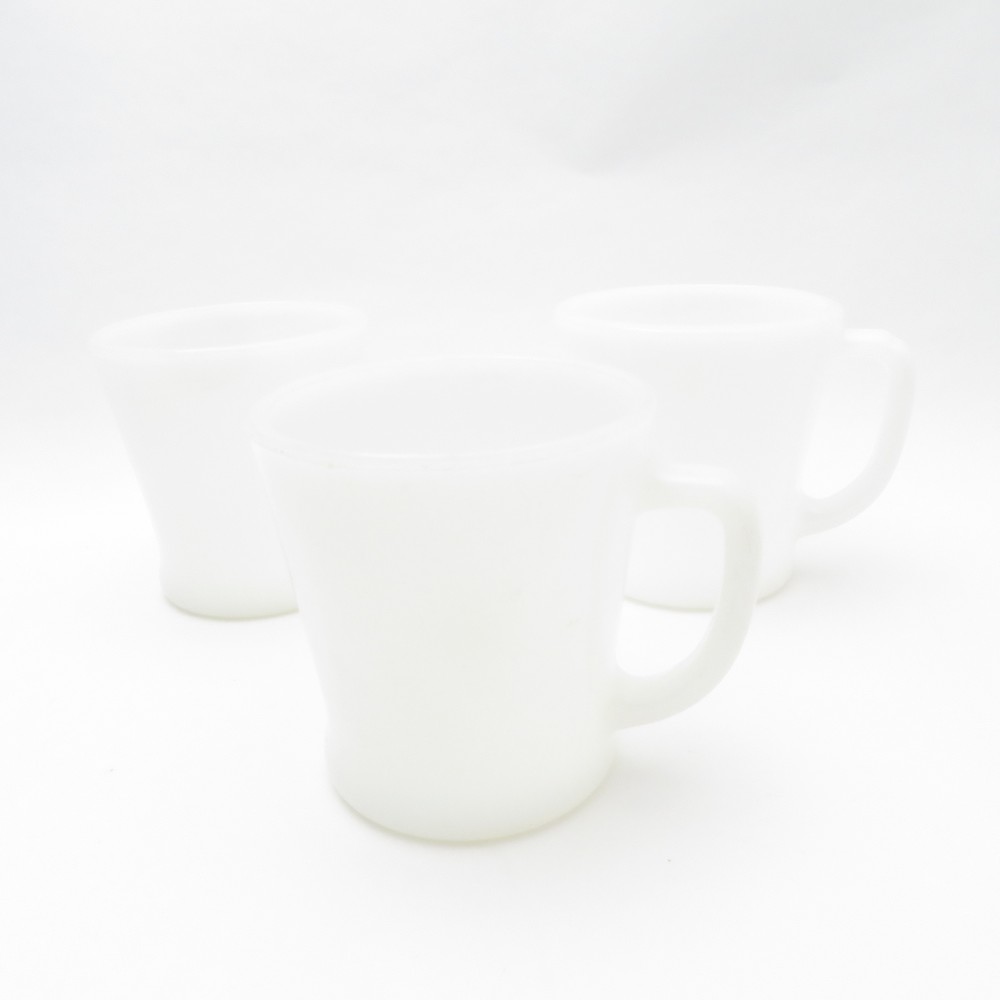 Fire-King ファイヤーキング 1960年~1970年代 Dハンドル マグカップ 3点 ミルクガラス セット USA ヴィンテージ ティー コーヒー SU10712S1 【中古】