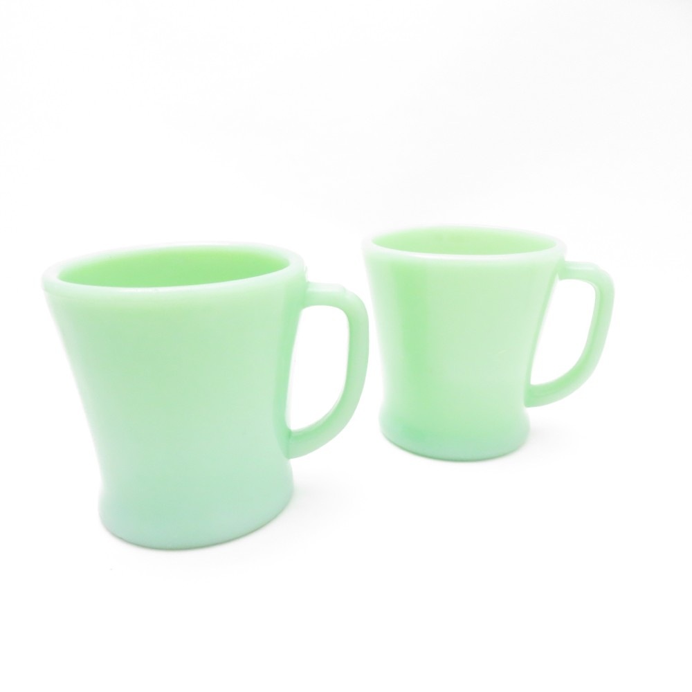 Fire-King ファイヤーキング ジェダイ 1950年代 Dハンドル マグカップ 2点 ミルクガラス ペア USA ヴィンテージ ティー コーヒー SU10714S1 【中古】