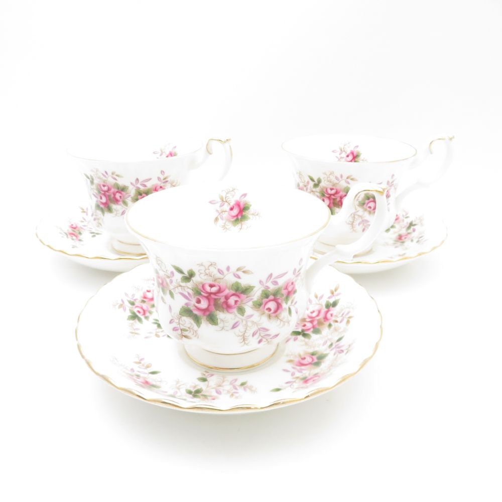  ROYAL ALBERT ロイヤルアルバート ラベンダーローズ カップ＆ソーサー 3客 セット 薔薇 バラ SM3715X1 【中古】