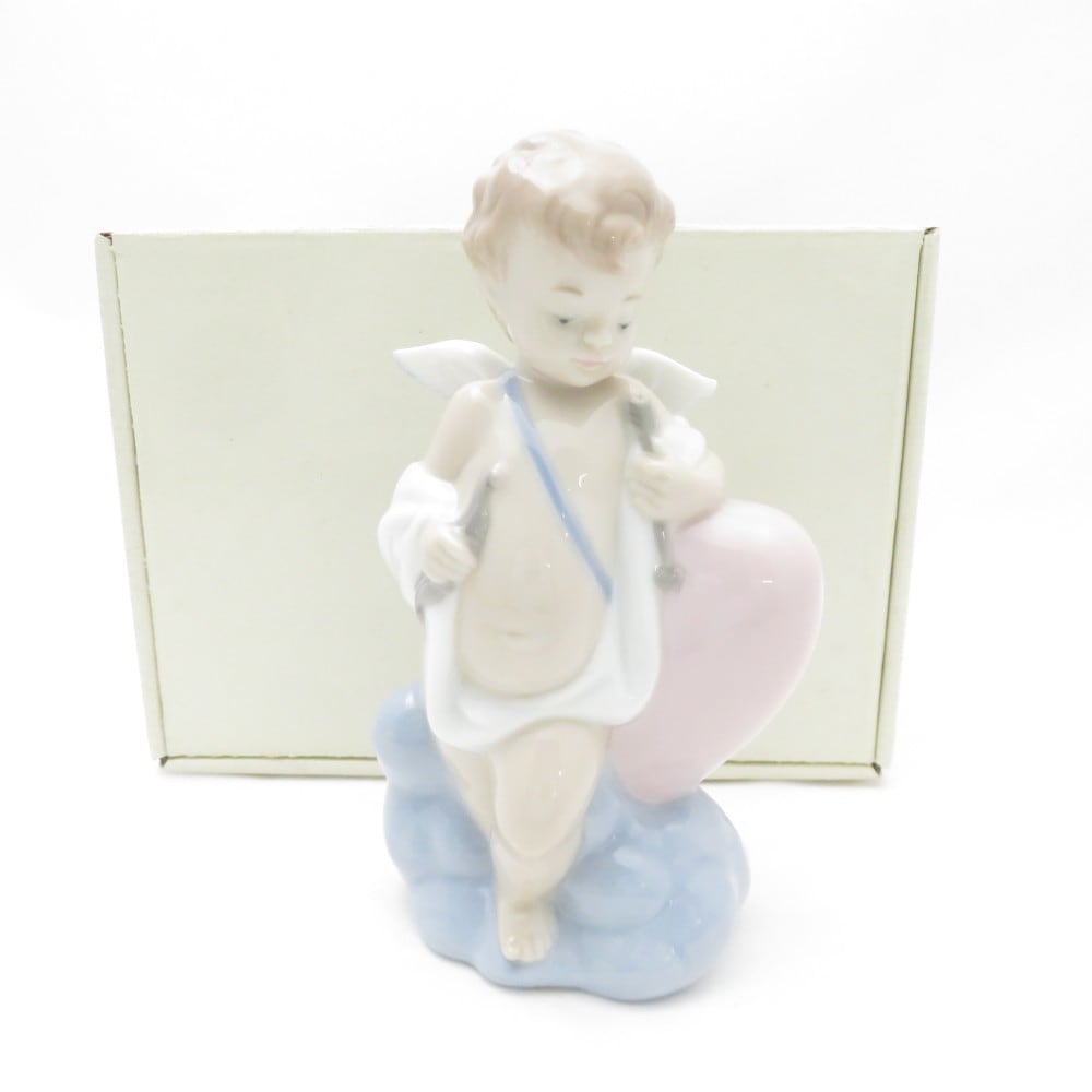 美品 NAO ナオ 1436 Cupid キューピッド フィギュリン 恋愛 天使 置物 陶器人形 西洋オブジェ SU10664G1 【中古】
