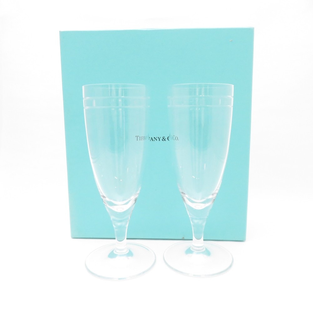美品 TIFFANY＆Co. ティファニー アトラス シャンパングラス 2客 ペア H19 SY11729C2 【中古】