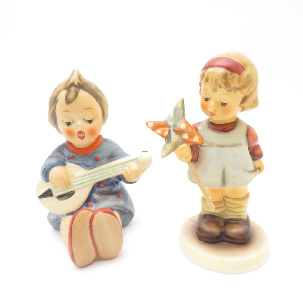 Goebel ゲーベル フィギュリン 2点 少女 ギター 風車 置物 インテリア SO3012U2 【中古】