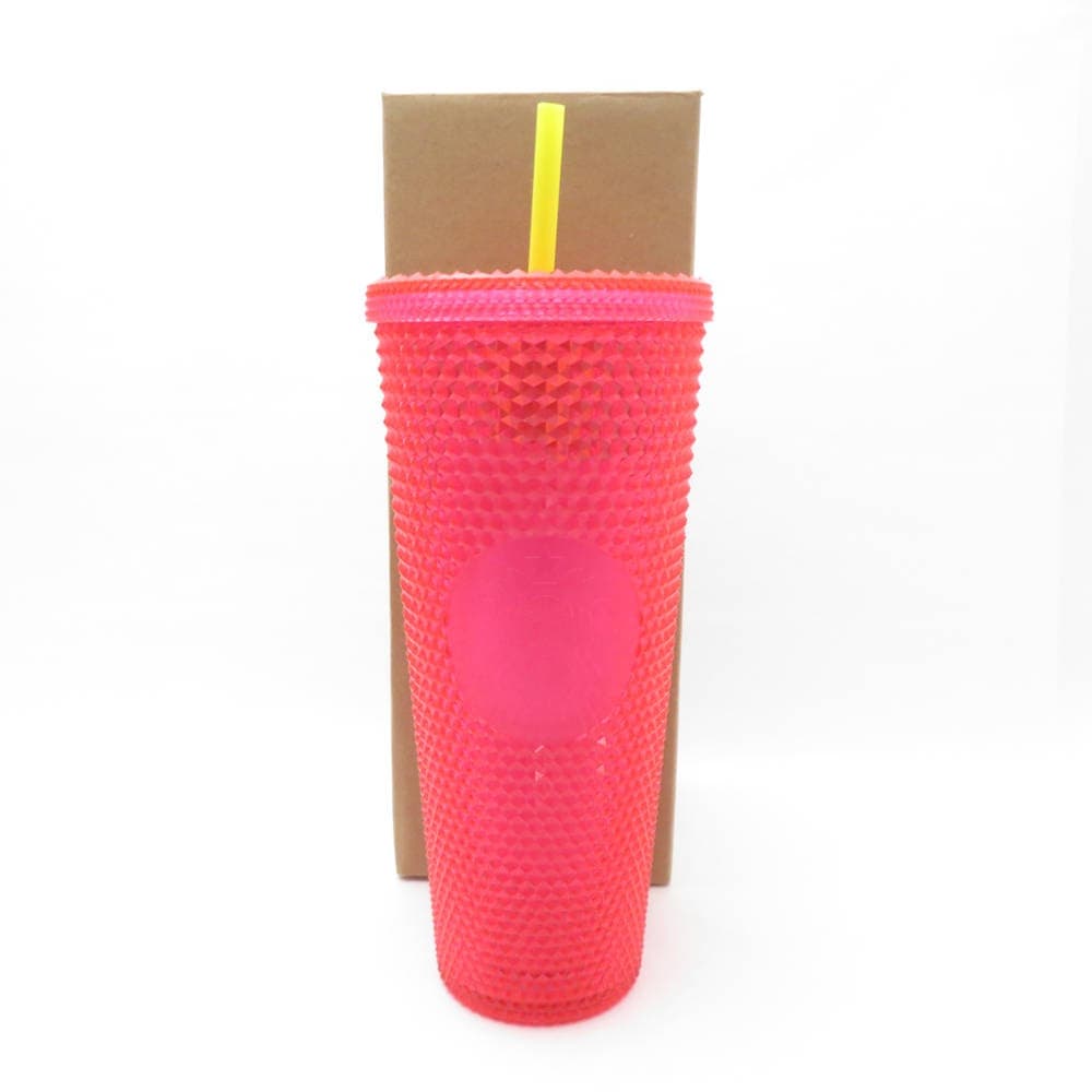 美品 STARBUCKS スターバックス ロゴコールドカップタンブラー  バンピーピンク SY11750R2 【中古】