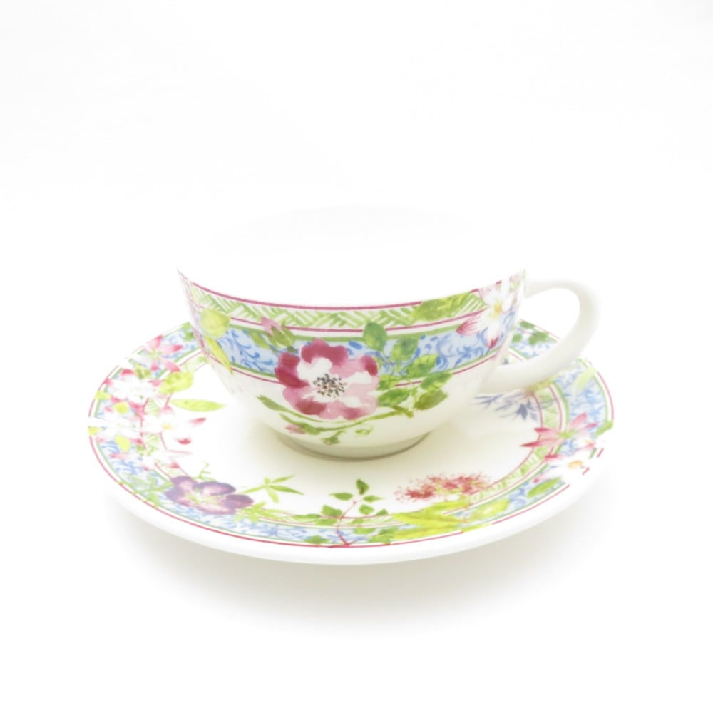 Gien ジアン Millefleurs ミルフルール ティーカップ＆ソーサー SY11696P1 【中古】