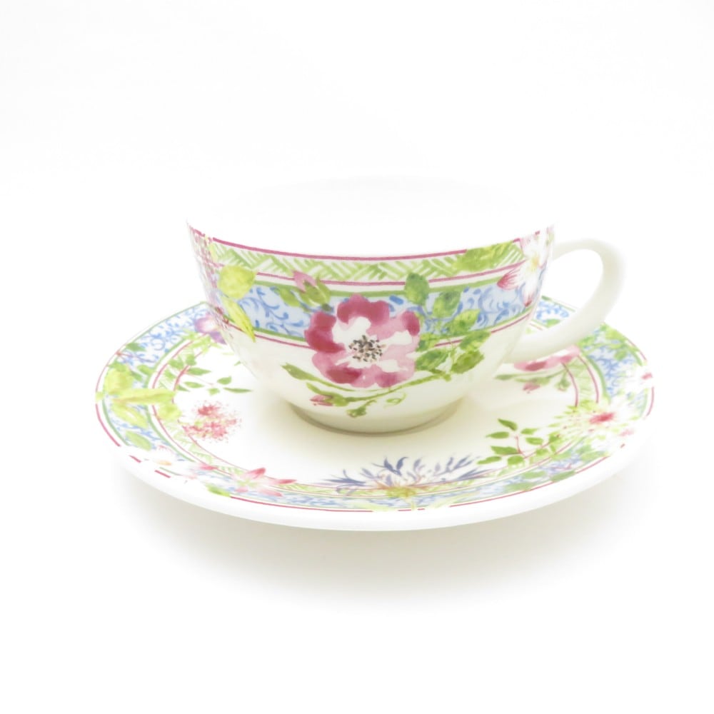 Gien ジアン Millefleurs ミルフルール ティーカップ＆ソーサー SY11697P1 【中古】