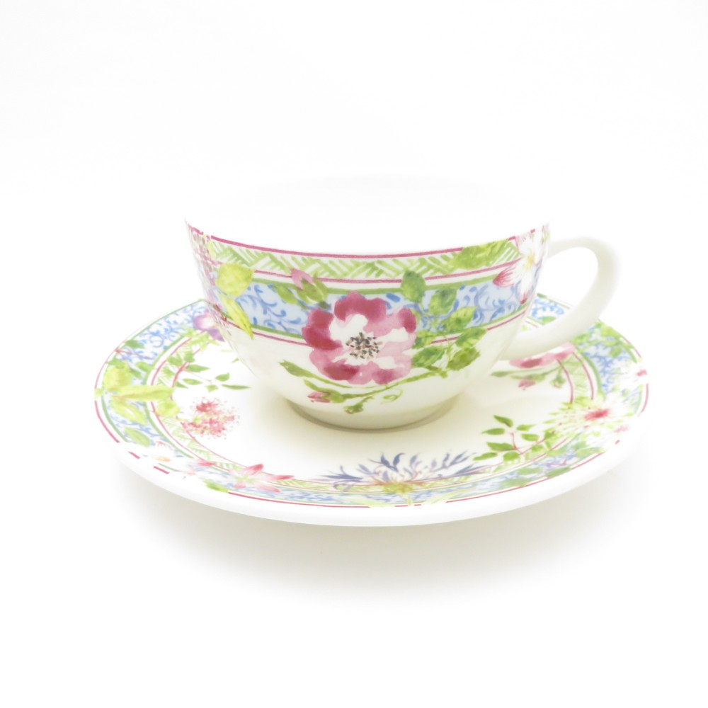 Gien ジアン Millefleurs ミルフルール ティーカップ＆ソーサー SY11697P1 【中古】