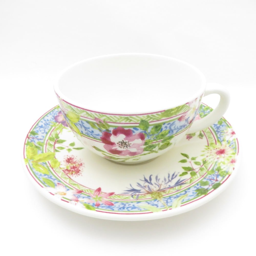Gien ジアン Millefleurs ミルフルール ティーカップ＆ソーサー SY11698P1 【中古】
