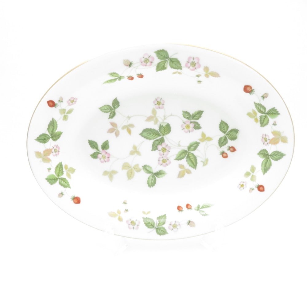 WEDGWOOD ウェッジウッド ワイルドストロベリー オーバルディッシュ ディーププレート 深皿 カレー 金彩 英国 SU11137P1 【中古】