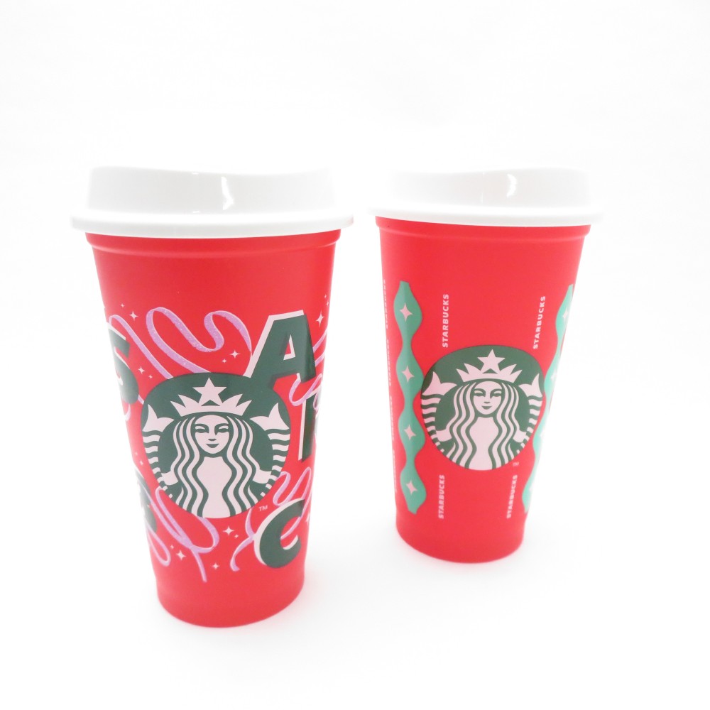 未使用 STARBUCKS スターバックス ホリデー 2021&2022 リユーザブルカップ コップ 2点 セット 473ml ティー コーヒー 限定 スタバ SU11133L2 【中古】