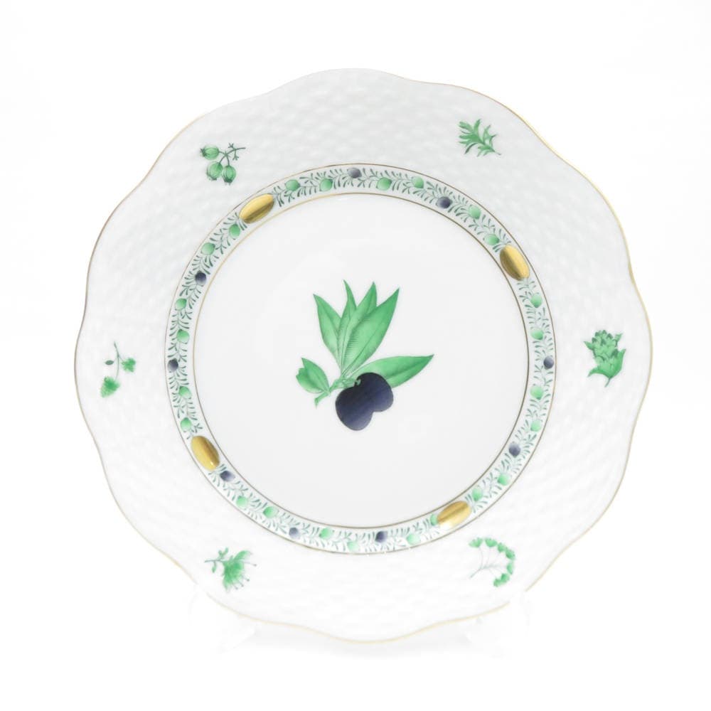 美品 Herend ヘレンド アピシウスのハーブ HA 517 中皿 1枚 19cmプレート ケーキ デザート SY12017K2 【中古】