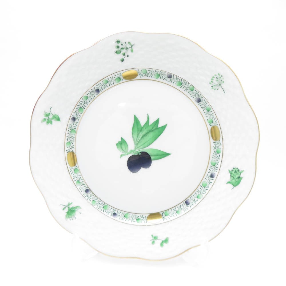 美品 Herend ヘレンド アピシウスのハーブ HA 517 中皿 1枚 19cmプレート ケーキ デザート SY12020K2 【中古】