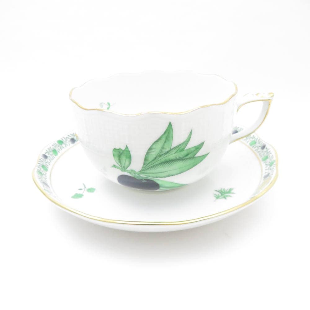 美品 Herend ヘレンド アピシウスのハーブ HA 724 ティーカップ＆ソーサー 1客 SY12023K2 【中古】