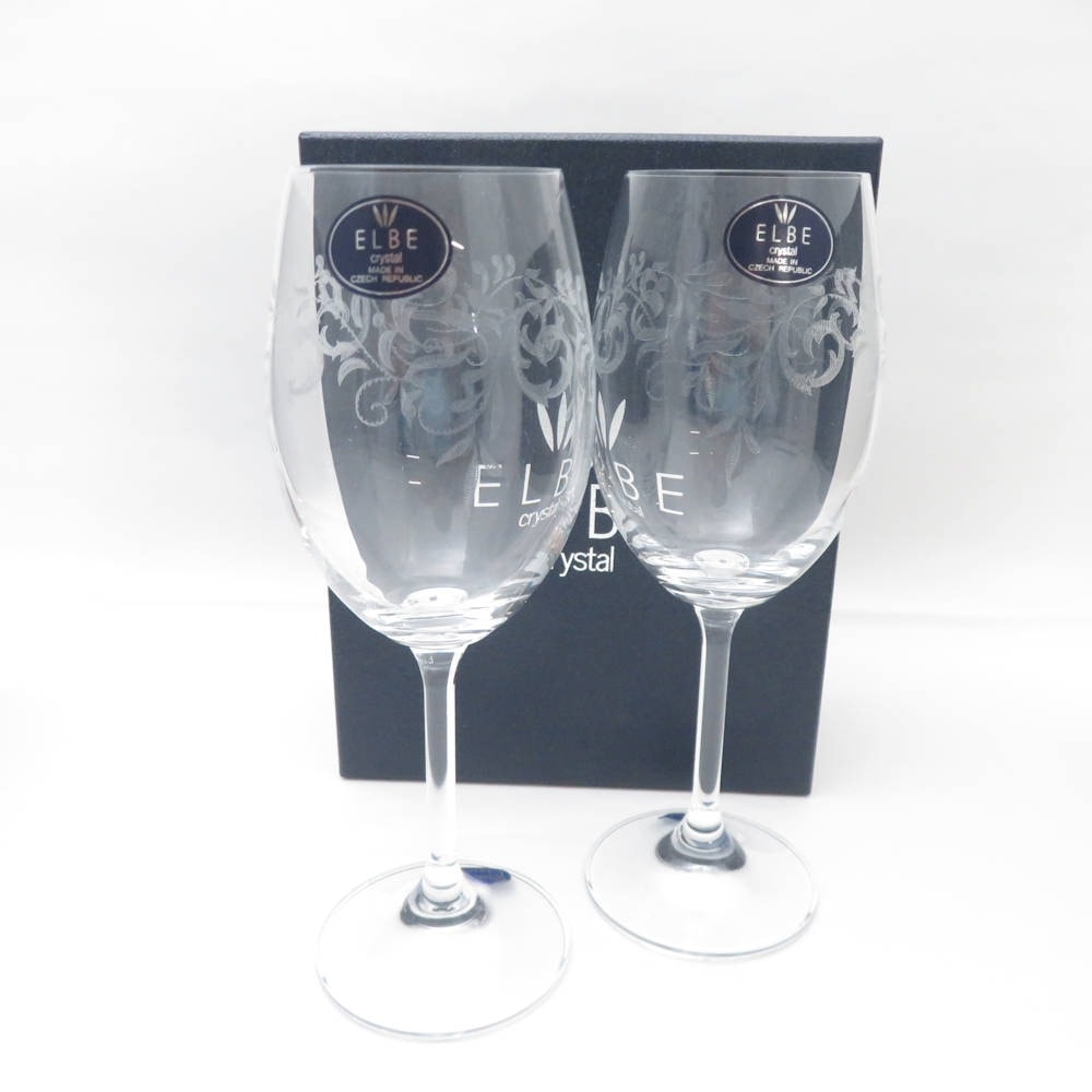未使用 ELBE crystal エルベクリスタル 品番:40415 C5194/250/2P ワイングラス 2客 クリスタル エヴァ ペア H19 SY11502B3 【中古】