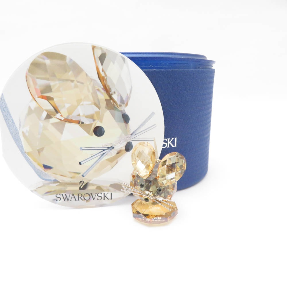 美品 SWAROVSKI スワロフスキー REPLICA MOUSE FOR EMLOYEES (5244443) ミニオブジェ レプリカマウス Golden Shadow SY12097J2 【中古】