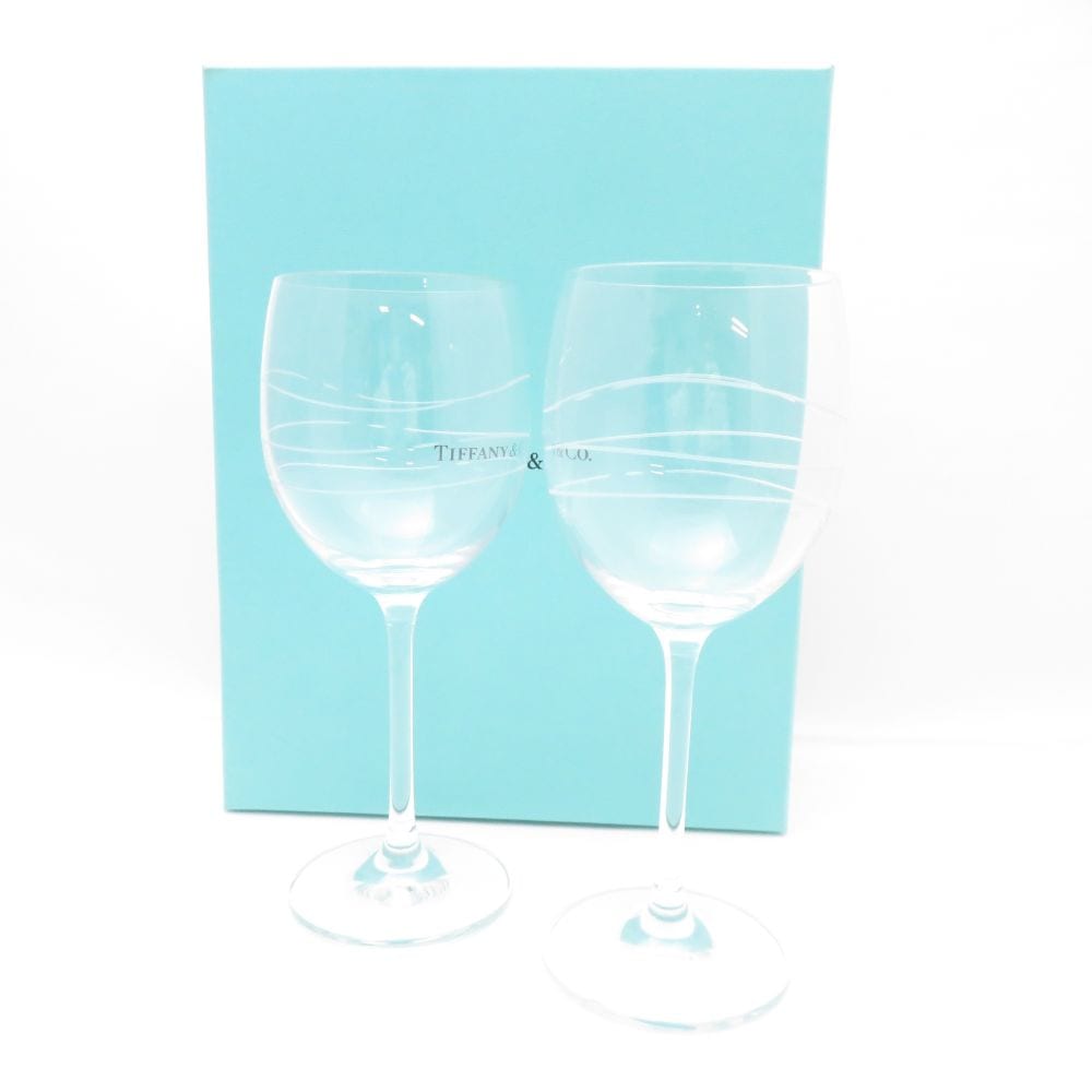未使用 TIFFANY＆Co. ティファニー カデンツ ワイングラス 2客 ペア SU11176B1 【中古】