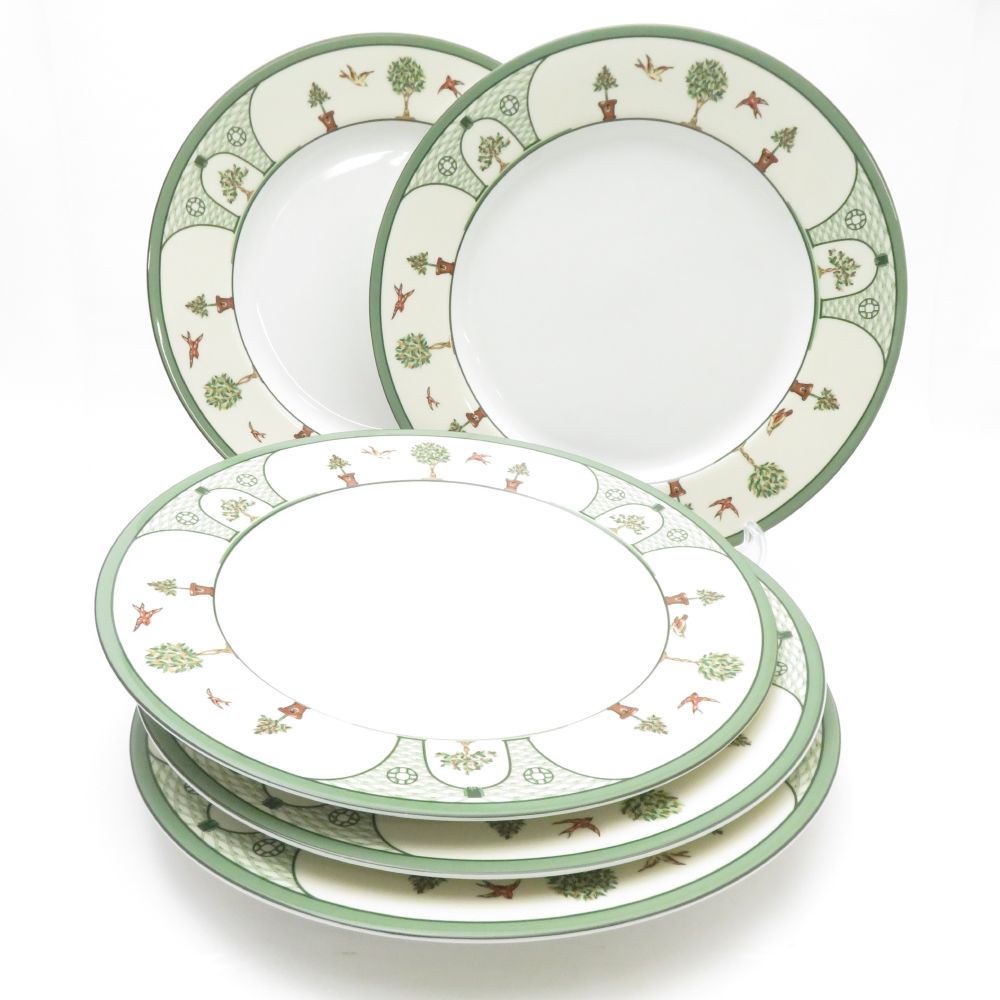 美品 Christian Dior ディオール La Collection Table D'Amis Le Jardin 27cmプレート 5枚 セット 大皿 ディナー テーブルウェア SU11226F2 【中古】