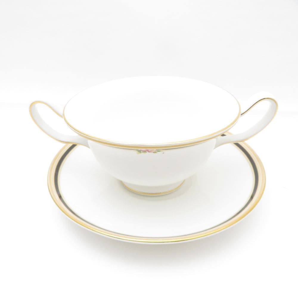 美品 WEDGWOOD ウェッジウッド クリオ スープカップ＆ソーサー 1客 金彩 ダブルハンドル 英国 SU11244F2 【中古】