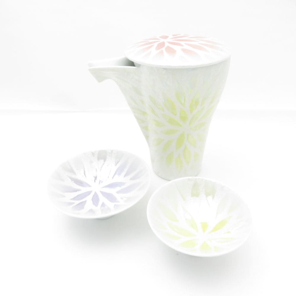 美品 有田焼 睦峰 華火 徳利 盃 3点 晩酌 セット SY11592G2 【中古】