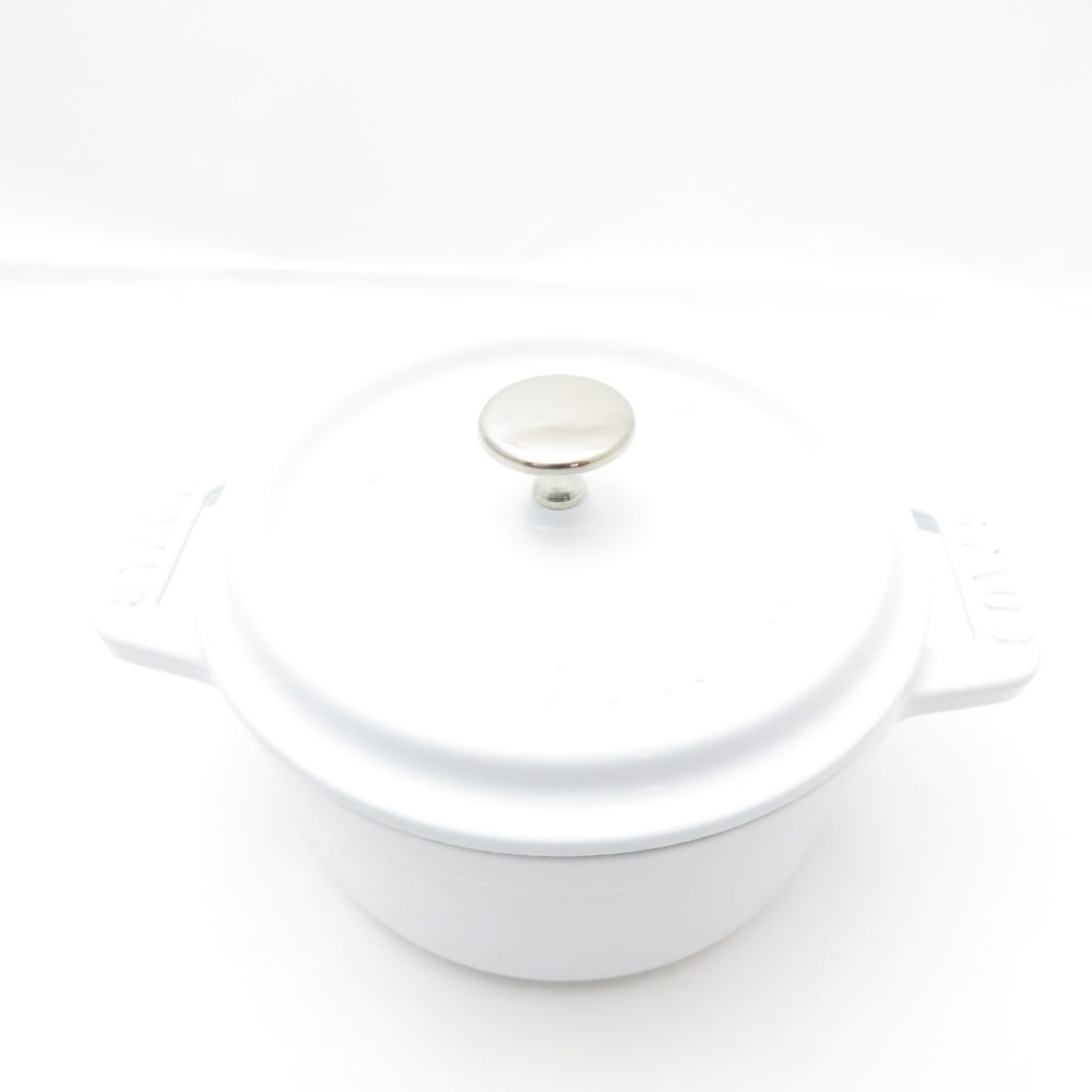 未使用 STAUB ストウブ ピコ ココット ラウンド 両手鍋 10cm ほうろう ホーロー ミニ SM3873Z 【中古】