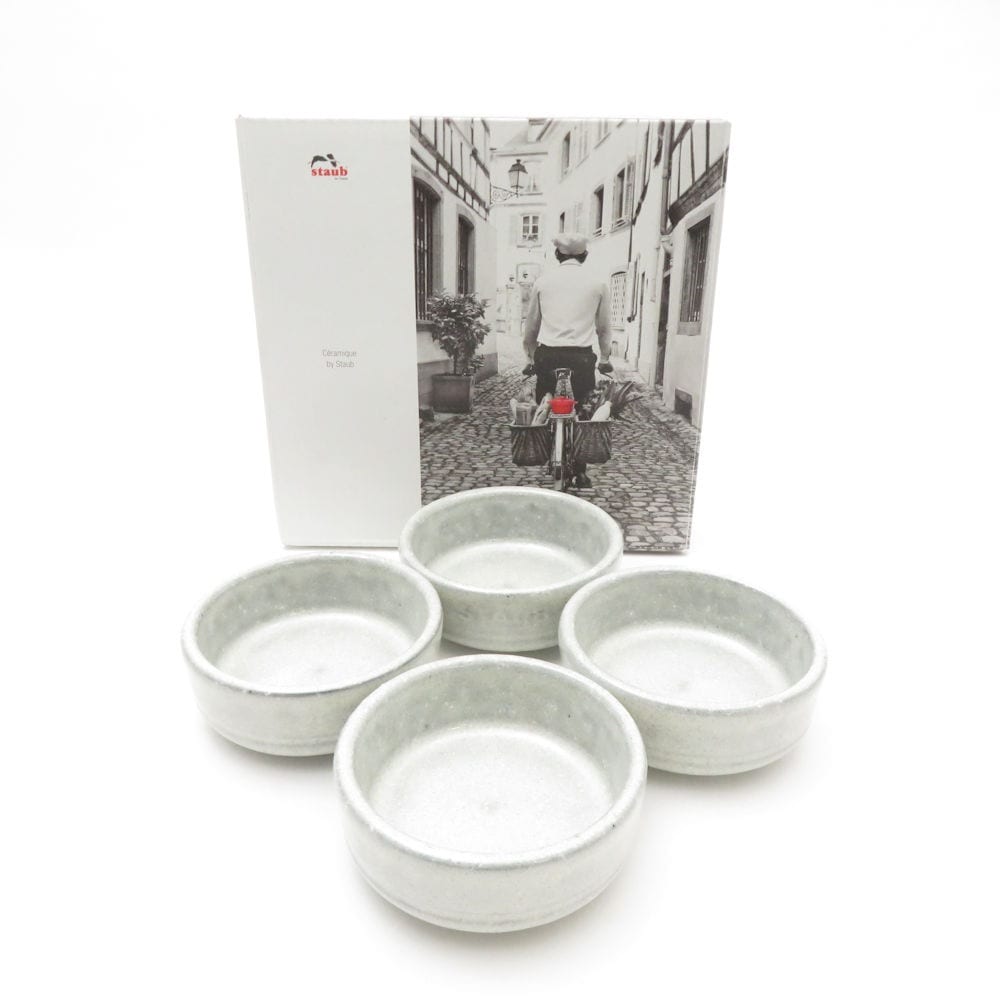 未使用 STAUB ストウブ ミニプレート 小皿 4枚 セット 6cmプレート 豆皿 SM3881Z 【中古】