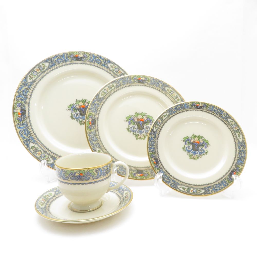 美品 LENOX レノックス オータム カップ＆ソーサー プレート 16㎝ 21㎝ 26㎝ 4点 プレートセット ST465G1 【中古】