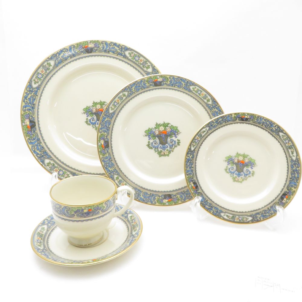 美品 LENOX レノックス オータム カップ＆ソーサー プレート 16㎝ 21㎝ 26㎝ 4点 プレートセット ST467G1 【中古】