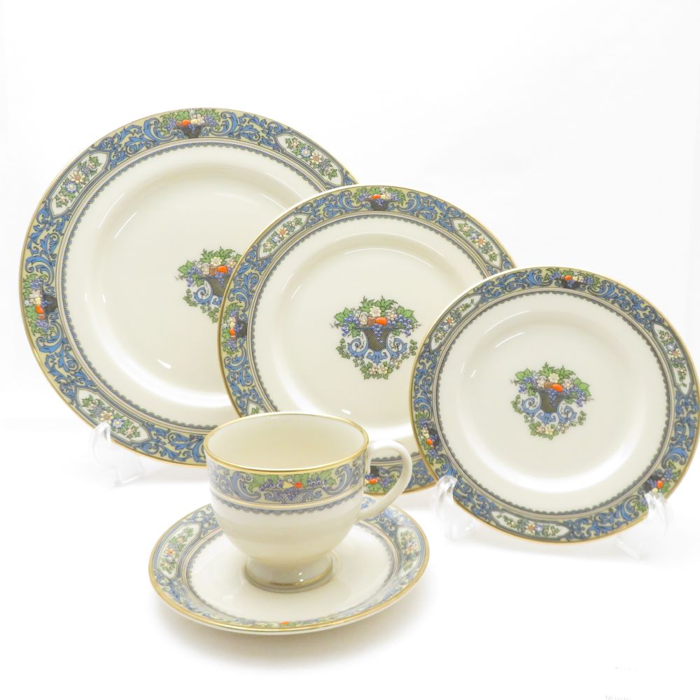 美品 LENOX レノックス オータム カップ＆ソーサー プレート 16㎝ 21㎝ 26㎝ 4点 プレートセット ST468G1 【中古】