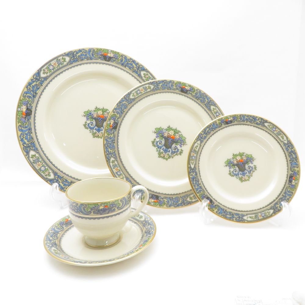 美品 LENOX レノックス オータム カップ＆ソーサー プレート 16㎝ 21㎝ 26㎝ 4点 プレートセット ST470G1 【中古】