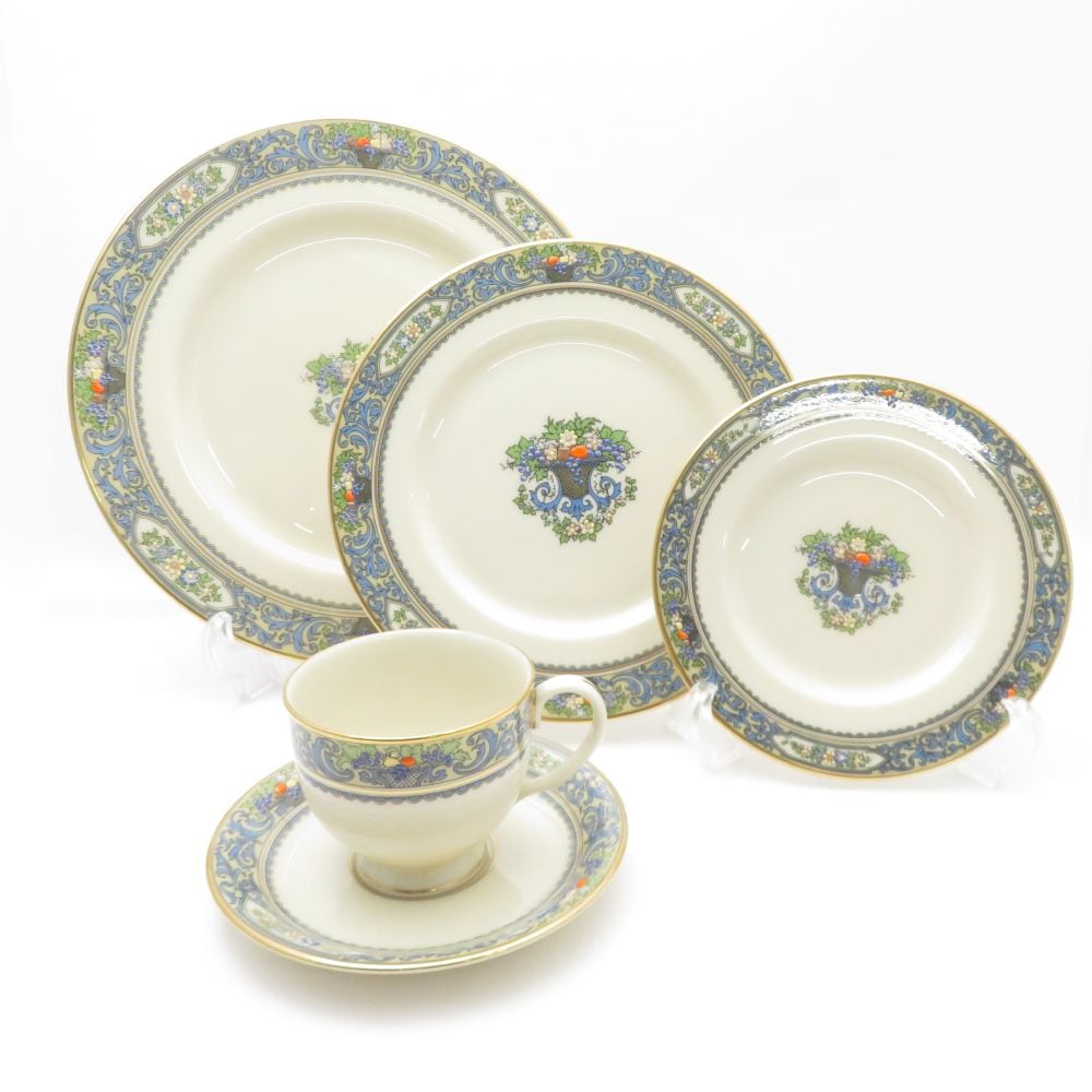 美品 LENOX レノックス オータム カップ＆ソーサー プレート 16㎝ 21㎝ 26㎝ 4点 プレートセット ST471G1 【中古】