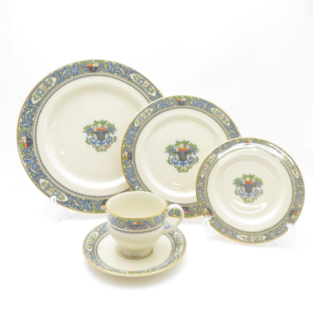 美品 LENOX レノックス オータム カップ＆ソーサー プレート 16㎝ 21㎝ 26㎝ 4点 プレートセット ST472G1 【中古】