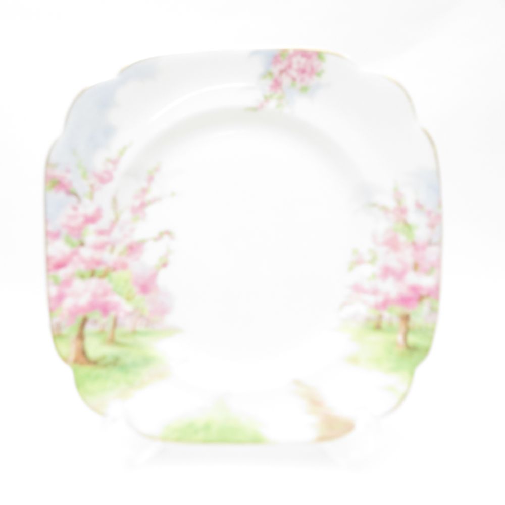 ROYAL ALBERT ロイヤルアルバート ブロッサムタイム スクエアプレート 19.5cmスクエアプレート サラダ 桜 風景 SU11846R1 【中古】