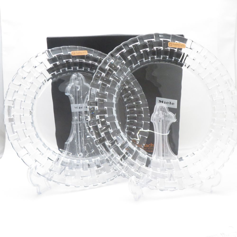 未使用 Nachtmann ナハトマン ボサノバ 93511 Miele ミーレ 125周年 大皿 2枚 ペア 32cmラージプレート SU11832Q1 【中古】