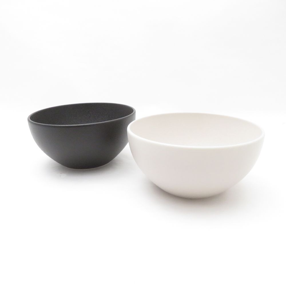 未使用 Le Creuset ルクルーゼ クーペ ボウル 2枚 セット ブラック ライトグレー 12㎝ SO3081B3 【中古】