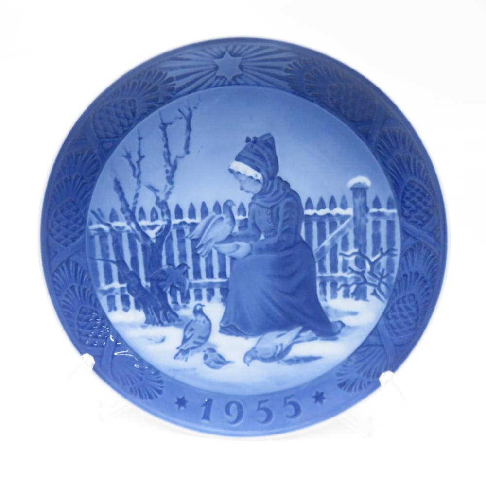 美品 ROYAL COPENHAGEN ロイヤルコペンハーゲン 1955年「ファヌーの少女」 イヤープレート 1枚 ウォールプレート 飾皿 昭和30年 SY12224B4 【中古】