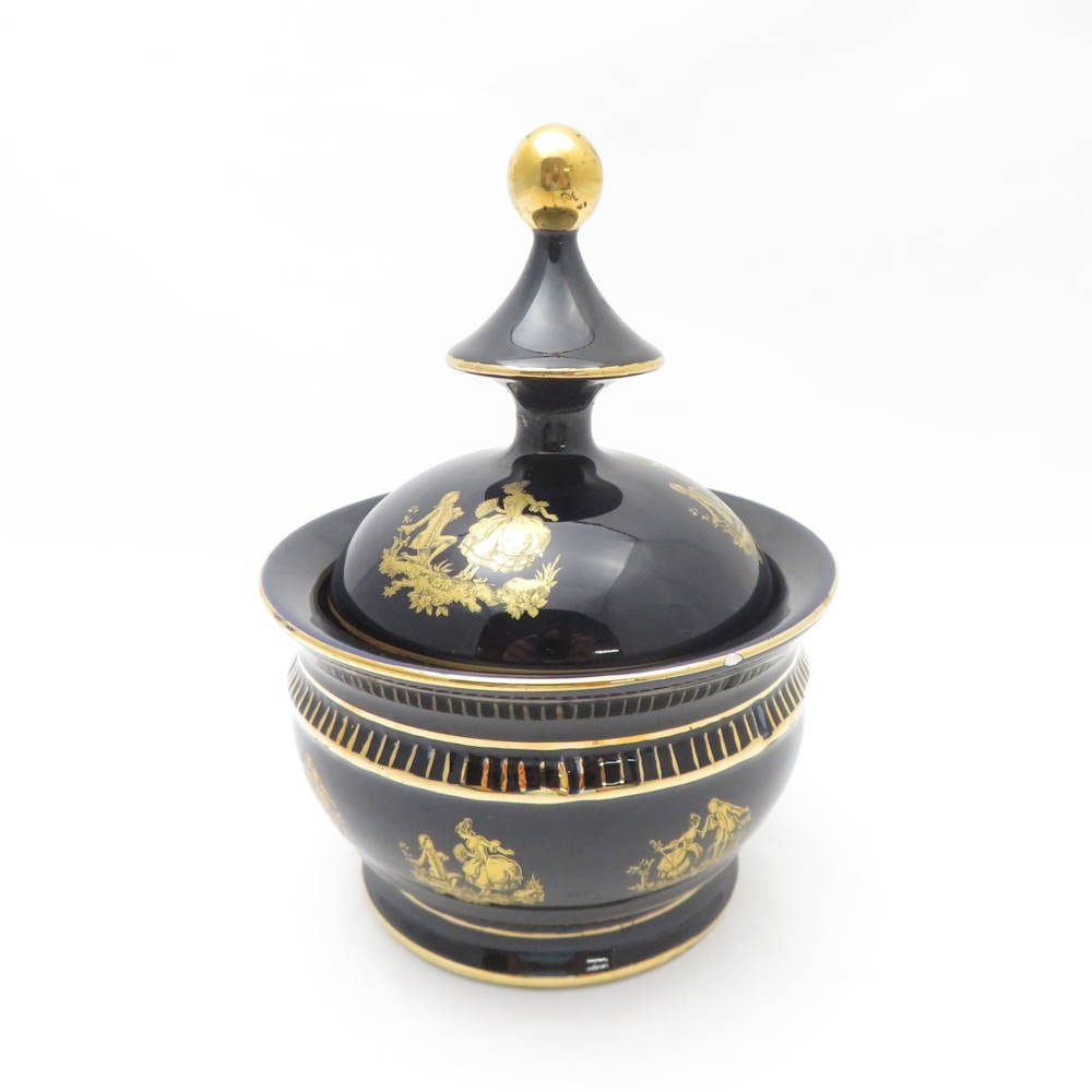 LIMOGES CASTEL リモージュキャッスル ポット 1点 蓋つき 22k 小物入れ SU11803B1 【中古】