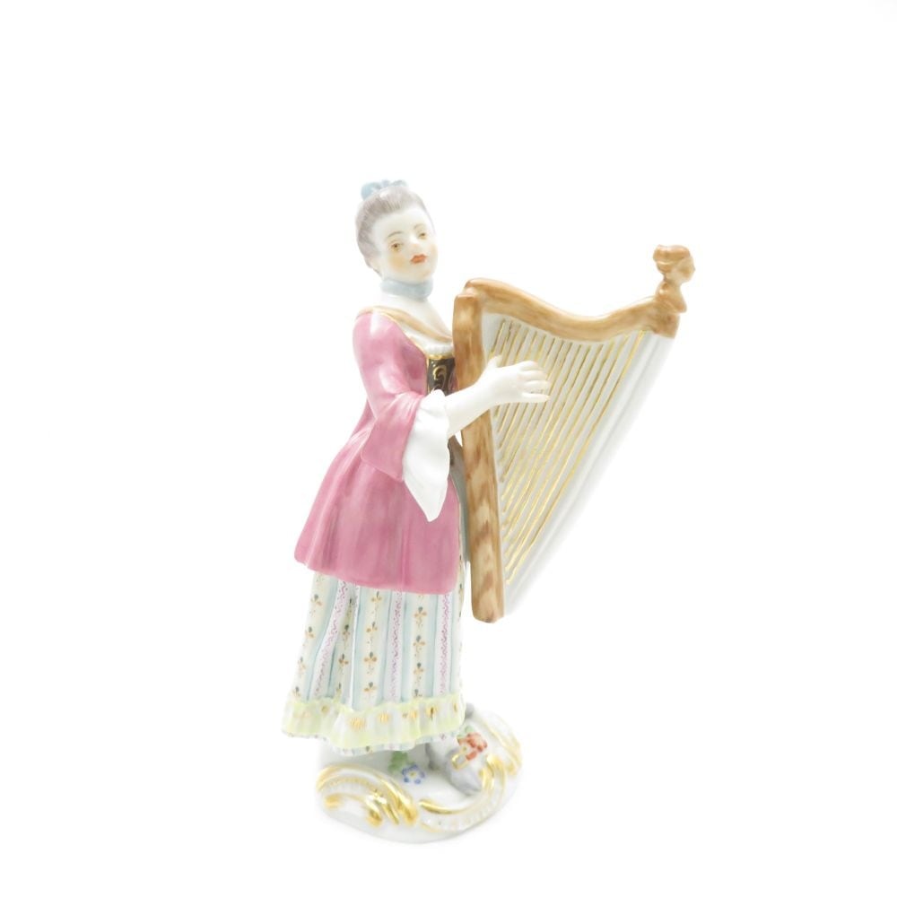 未使用 MEISSEN マイセン 60046 宮廷の音楽隊 ハープ フィギュリン 女性 置物 インテリア SM3804S3 【中古】