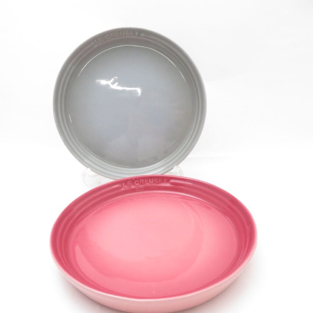 Le Creuset ルクルーゼ 中皿 2枚 21cmプレート ペア デザート SY12366D1 【中古】