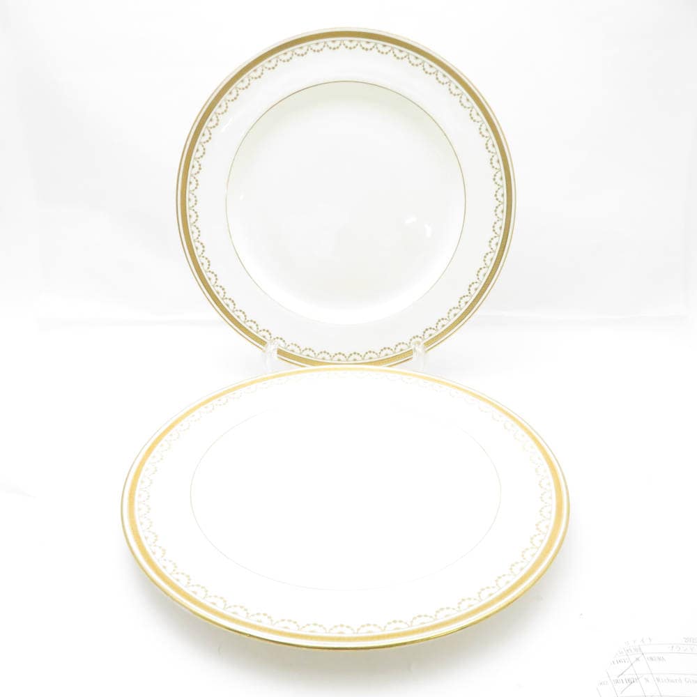 MINTON ミントン MINTONS ミントンズ 大皿 2枚 ペア ディナープレート 金彩 アンティーク SU11733V2 【中古】