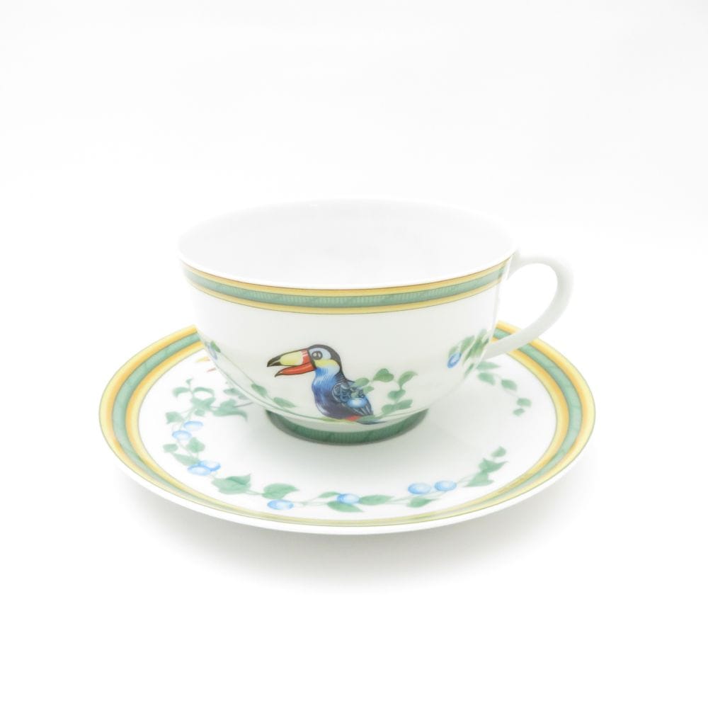 美品 HERMES エルメス Toucans トゥカン ティーカップ＆ソーサー SY12501C2 【中古】