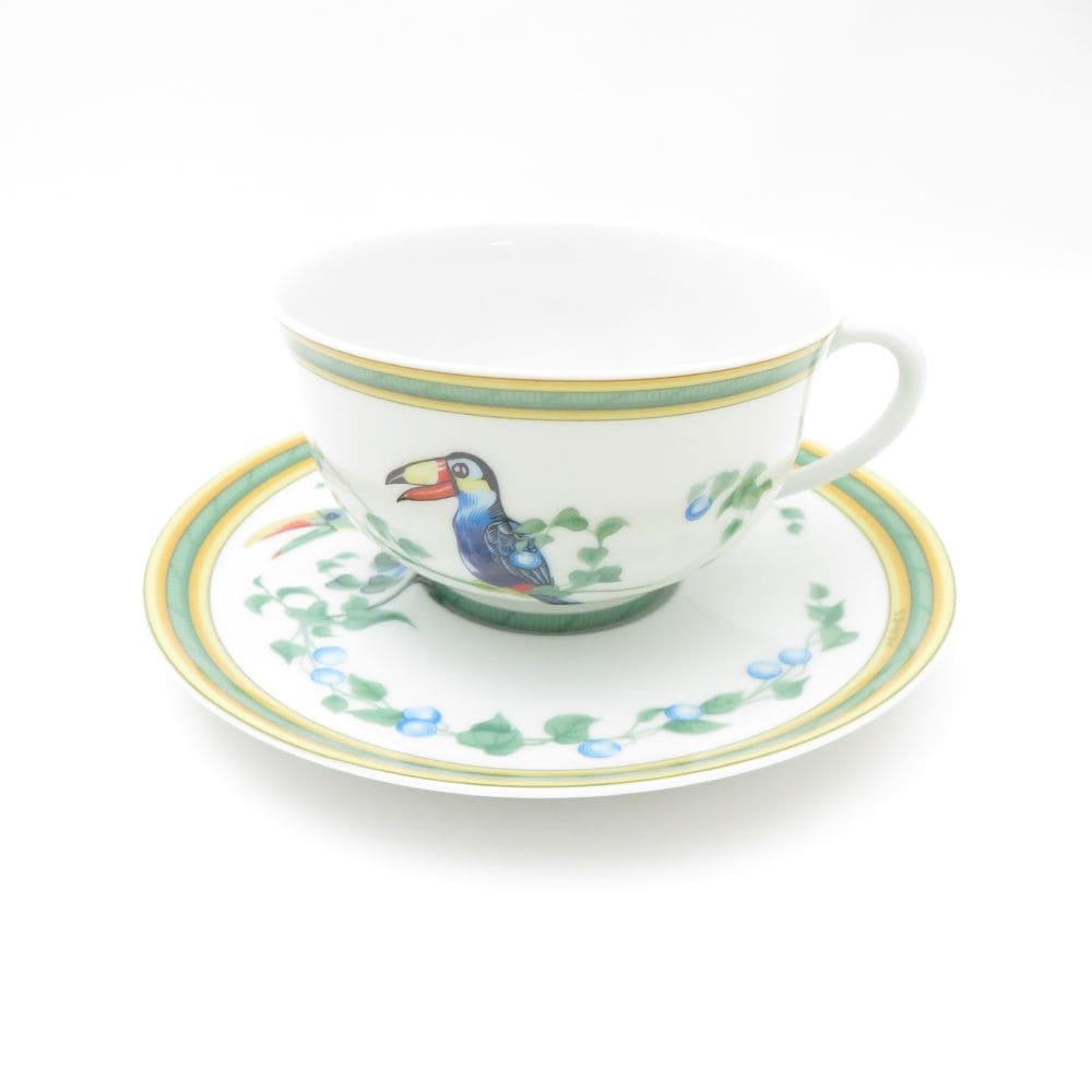 美品 HERMES エルメス Toucans トゥカン ティーカップ＆ソーサー SY12503C2 【中古】