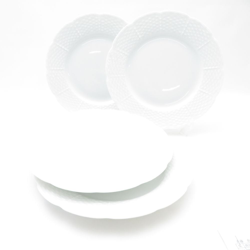 美品 RAYNAUD レイノーリモージュ MINERAL ミネラル 中皿 4枚 19cmプレートセット ケーキ デザート 白磁 SU11984S2 【中古】