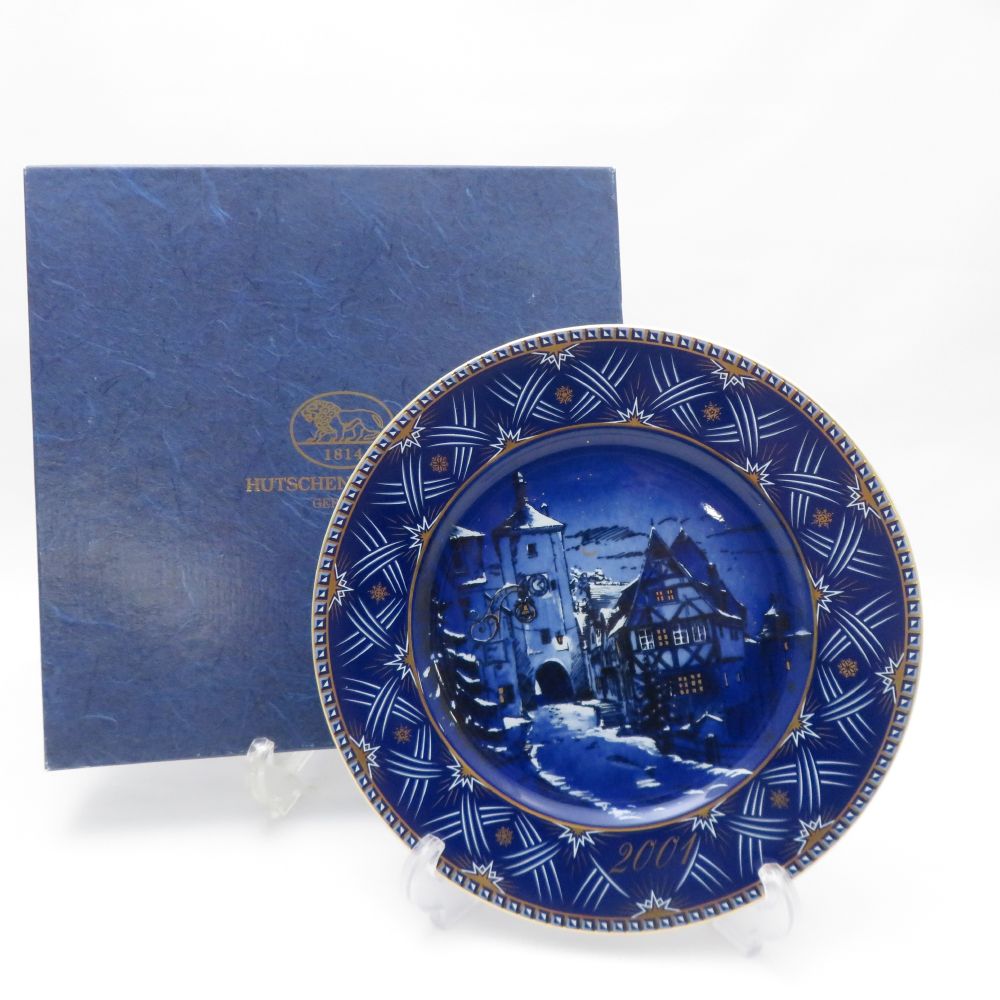 美品 HUTSCHENREUTHER フッチェンロイター 2001年 X'mas クリスマスプレート 1枚 イヤー 飾り皿 インテリア ドイツ SU11871U2 【中古】