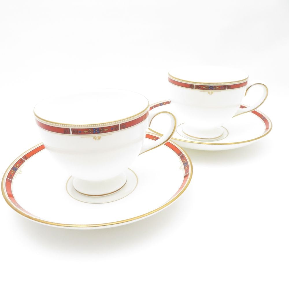 美品 WEDGWOOD ウェッジウッド コロラド ティーカップ＆ソーサー 2客 ペア リー 黒壺 英国 紅茶 コーヒー SU11907U2 【中古】