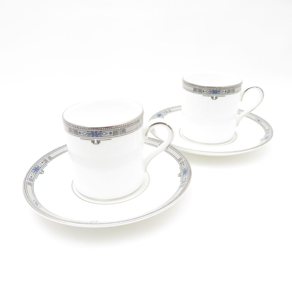 美品 WEDGWOOD ウェッジウッド アムハースト コーヒーカップ＆ソーサー 2客 ペア ボンド エスプレッソ SO3192T2 【中古】