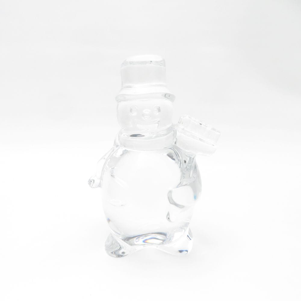 美品 Baccarat バカラ スノーマン 雪だるま デッキブラシ フィギュリン 1点 クリスタル オブジェ 置物 オーナメント インテリア SU12215P1 【中古】