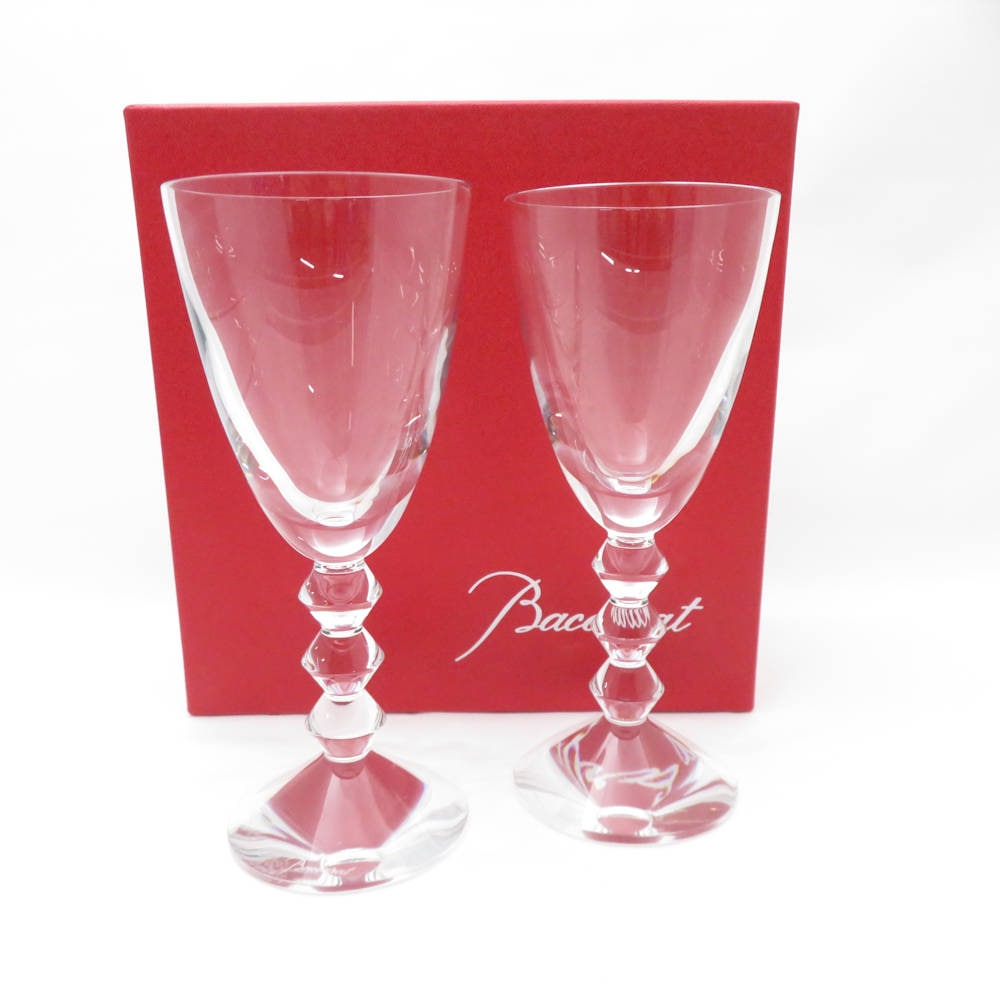 美品 Baccarat バカラ ベガ ワイングラス 2客 クリスタル ペア H18cm SU12182A2 【中古】